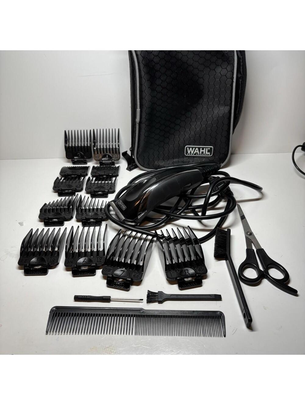 Wahl Precision Premium Smooth Cut Clippers W/ Guards & Case Black Corded Wired